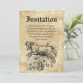 Vintage Zodiac Aries Einladung (Stehend Vorderseite)