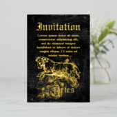 Vintage Zodiac Aries Folieneinladung (Stehend vorne)