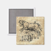 Vintage Zodiac Aries Magnet (Vorderseite/Rückseite)