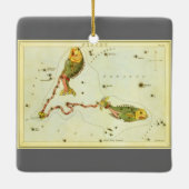 Vintage Zodiac-Astrologie Fische Konstellation Keramikornament (Rückseite)