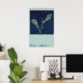 Vintage Zodiac-Astrologie Fische Konstellation Poster (Heimbüro)