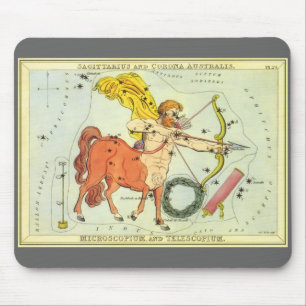 Vintage Zodiac Astrologie Schütze Konstellation Mousepad