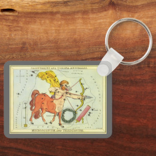 Vintage Zodiac Astrologie Schütze Konstellation Schlüsselanhänger