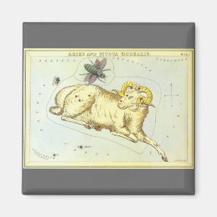 Vintage Zodiac, Astrologie Widder Sternbild Magnet