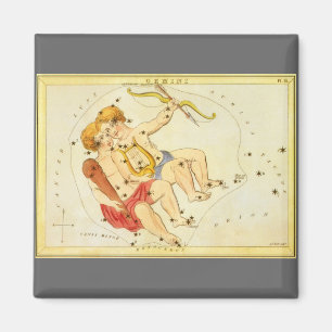 Vintage-Zodiac Astrologie Zwillinge Sternbild Magnet