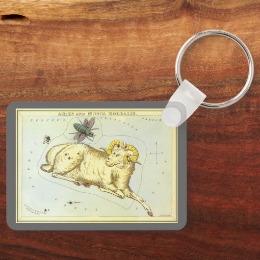 Vintage Zodiac, Astrology Aries Ram Constellation Schlüsselanhänger (Vorderseite)