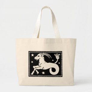 Vintage-Zodiac-Bild Steinbock Tragetasche