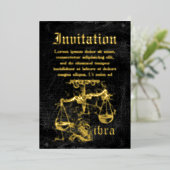 Vintage Zodiac Libra Folieneinladung (Stehend vorne)