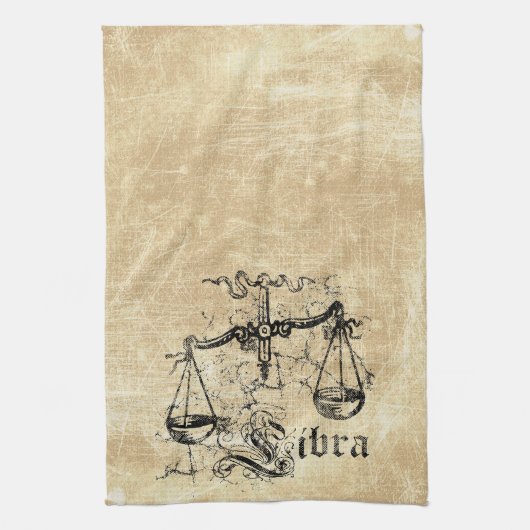 Vintage Zodiac Libra Geschirrtuch (Vertikal)