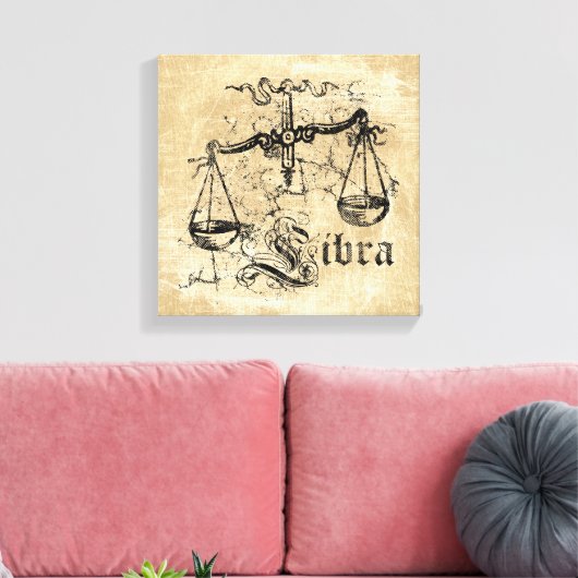 Vintage Zodiac Libra Leinwanddruck (Insitu (Wohnzimmer))