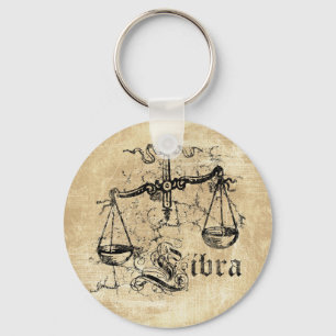 Vintage Zodiac Libra Schlüsselanhänger