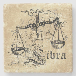 Vintage Zodiac Libra Steinuntersetzer