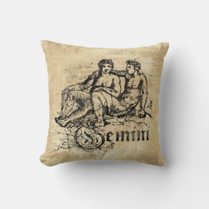 Vintage-Zodiac Zwillinge Kissen