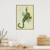 Vintage-Zodiak, Astrologie Skorpion-Sternbild Poster (Küche)