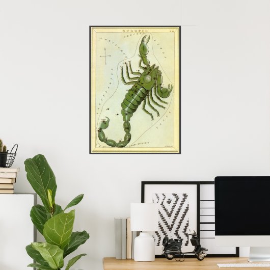 Vintage-Zodiak, Astrologie Skorpion-Sternbild Poster (Heimbüro)