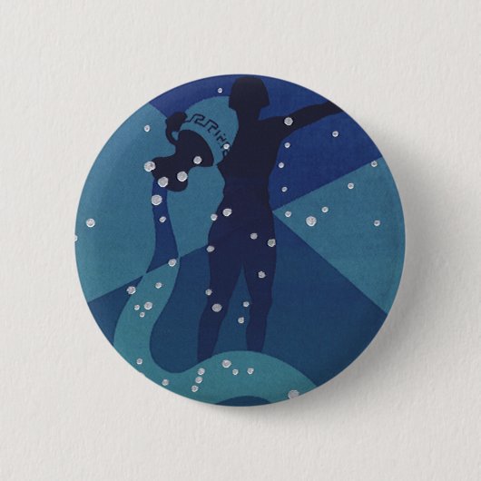 Vintage Zodiakastastrologie, Aquarius-Konstellatio Button (Vorderseite)