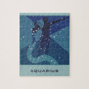 Vintage Zodiakastastrologie, Aquarius-Konstellatio Puzzle