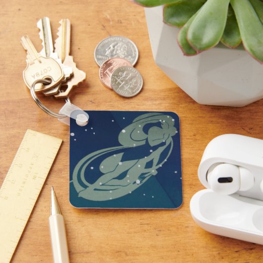 Vintage Zodiakastastrologie, Jungfernkonstellation Schlüsselanhänger (Schreibtisch)