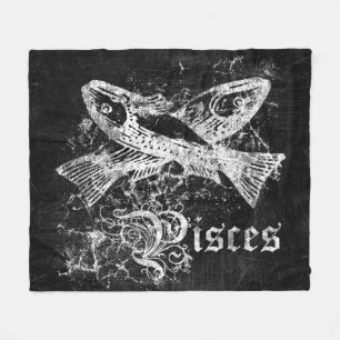 Vintage Zodiakiefisse Fleecedecke
