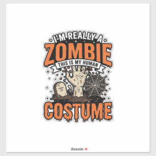 Vintage-Zombie-Kostüm-Halloween-Shirt-Design_1 Aufkleber