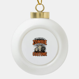 Vintage-Zombie-Kostüm Halloween-Shirt-Design_1 Keramik Kugel-Ornament