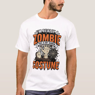 Vintage-Zombie-Kostüm Halloween-Shirt-Design_1 T-Shirt