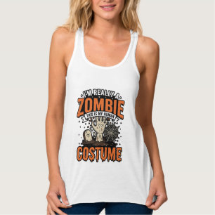 Vintage-Zombie-Kostüm Halloween-Shirt-Design_1 Tank Top