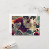 Vintage-Zombie-Weihnachtsmann-Flachgrußkarte Karte (Vorderseite/Rückseite Beispiel)