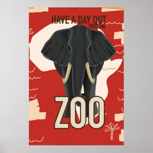 vintage Zoo-Reiseposter Poster