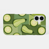 Vintage-Zucchini-Muster iPhone 16 Hülle (Rückseite (Horizontal))