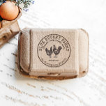 Vintage Zuchtbetriebe Etikett für frische Eier Gummistempel<br><div class="desc">Vintage Hähnchen- und Rostbäume Frische Eier Karton</div>