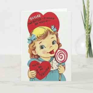 Vintage-Zucker-und-Gewürz-Valentinstagskarte Feiertagskarte