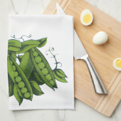 Vintage Zuckererbsen, gesundes Gemüse Geschirrtuch (Viertel Falte)