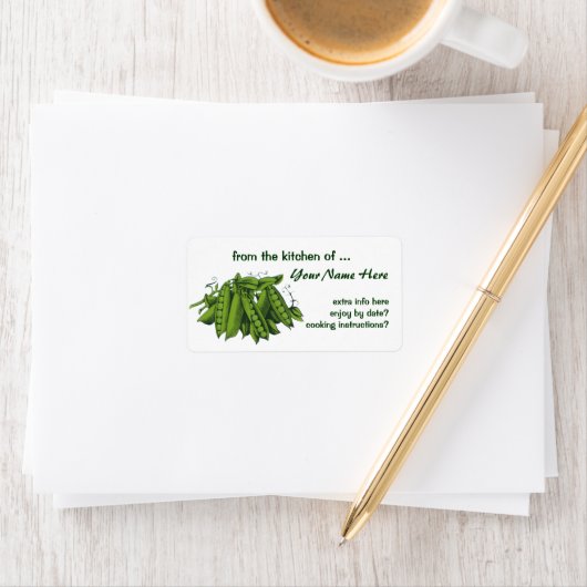 Vintage Zuckererbsen, Lebensmittel, gesunde Gemüse Adressaufkleber (Insitu)