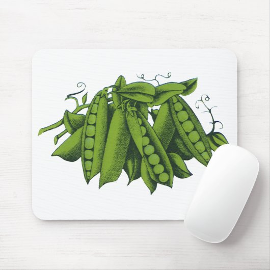 Vintage Zuckererbsen, Lebensmittel, gesunde Gemüse Mousepad (Mit Mouse)