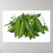 Vintage Zuckererbsen, Lebensmittel, gesunde Gemüse Poster (Vorne)