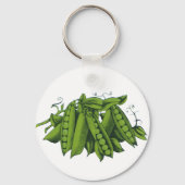 Vintage Zuckererbsen, Lebensmittel, gesunde Gemüse Schlüsselanhänger (Rückseite)
