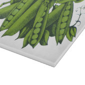 Vintage Zuckererbsen, Lebensmittel, gesunde Gemüse Schneidebrett (Ecke)