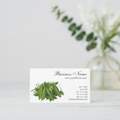 Vintage Zuckererbsen, Lebensmittel, gesunde Gemüse Visitenkarte (Stehend Vorderseite)