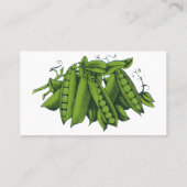 Vintage Zuckererbsen, Lebensmittel, gesunde Gemüse Visitenkarte (Rückseite)