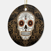 Vintage Zuckerschädel-Verzierung Keramik Ornament (Links)