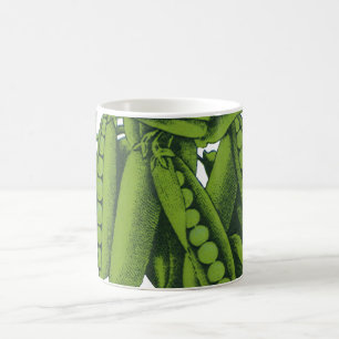 Vintage-Zuckerschoten, Lebensmittel, gesunde Gemüs Kaffeetasse