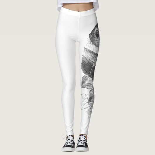 Vintage Zuckersegelflugzeug-Illustrations-Leggings Leggings (Vorderseite)