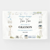 Vintage-Zug 2. Geburtstag – Choo Choo Party Banner (Horizontal)