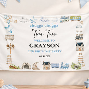 Vintage-Zug 2. Geburtstag – Choo Choo Party Banner