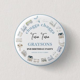 Vintage-Zug 2. Geburtstag – Choo Choo-Party Button