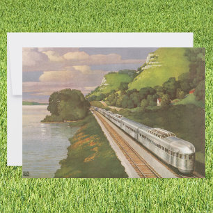 Vintage Zug auf dem Land, Urlaub Eisenbahn Karte