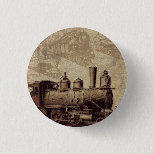 Vintage-Zug Eisenbahnknopf Button (Vorderseite)