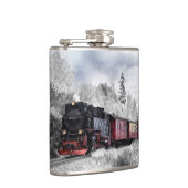 Vintage Zug fährt durch Winterlandschaft Flachmann (Rechts)