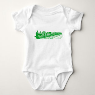 Vintage Zug - Gras Grün Baby Strampler